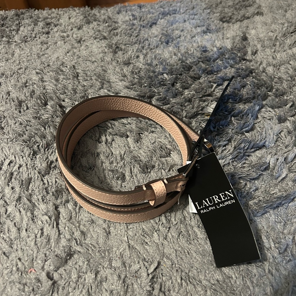 NWT Lauren Ralph Lauren Pink Leather Belt